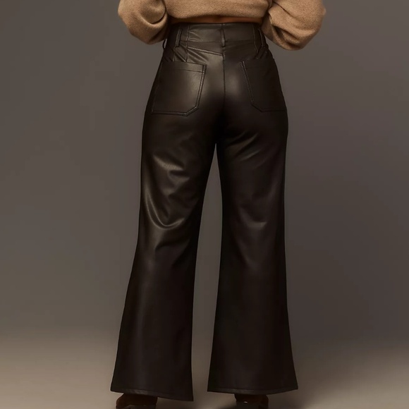 ANTHROPOLOGIE The Junie High-Rise Flare Pants by Maeve: Faux-Leather Edition NWT - Picture 8 of 8
